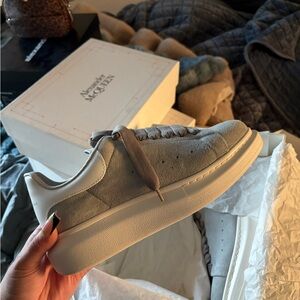 Alexander McQueen Light Grey Suede Sneaker